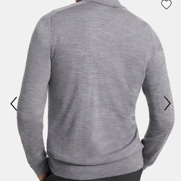 Theory Men's Long-Sleeve Polo Shirt in Merino Wool - Medium - Picture 3 of 13